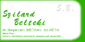 szilard belteki business card